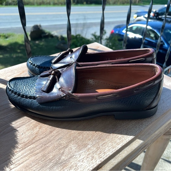 Allen Edmonds Loafers Mens Size 10D Nashua Brown/Black Leather Tassel - Picture 5 of 11